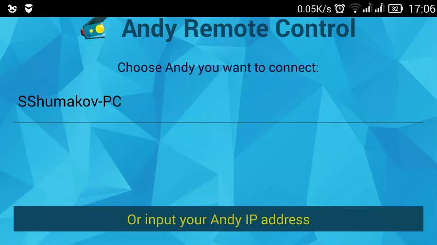 How to use a smartphone as a controller in Andy?