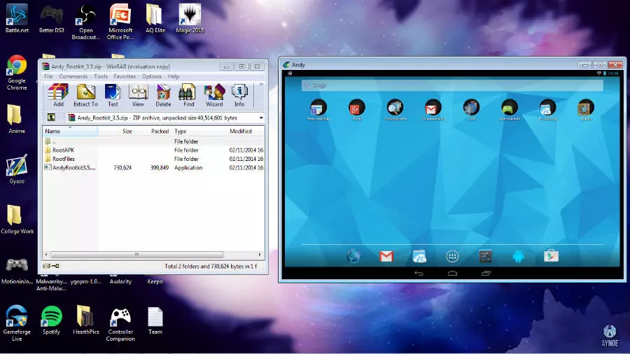 How to root rights in Andy emulator?