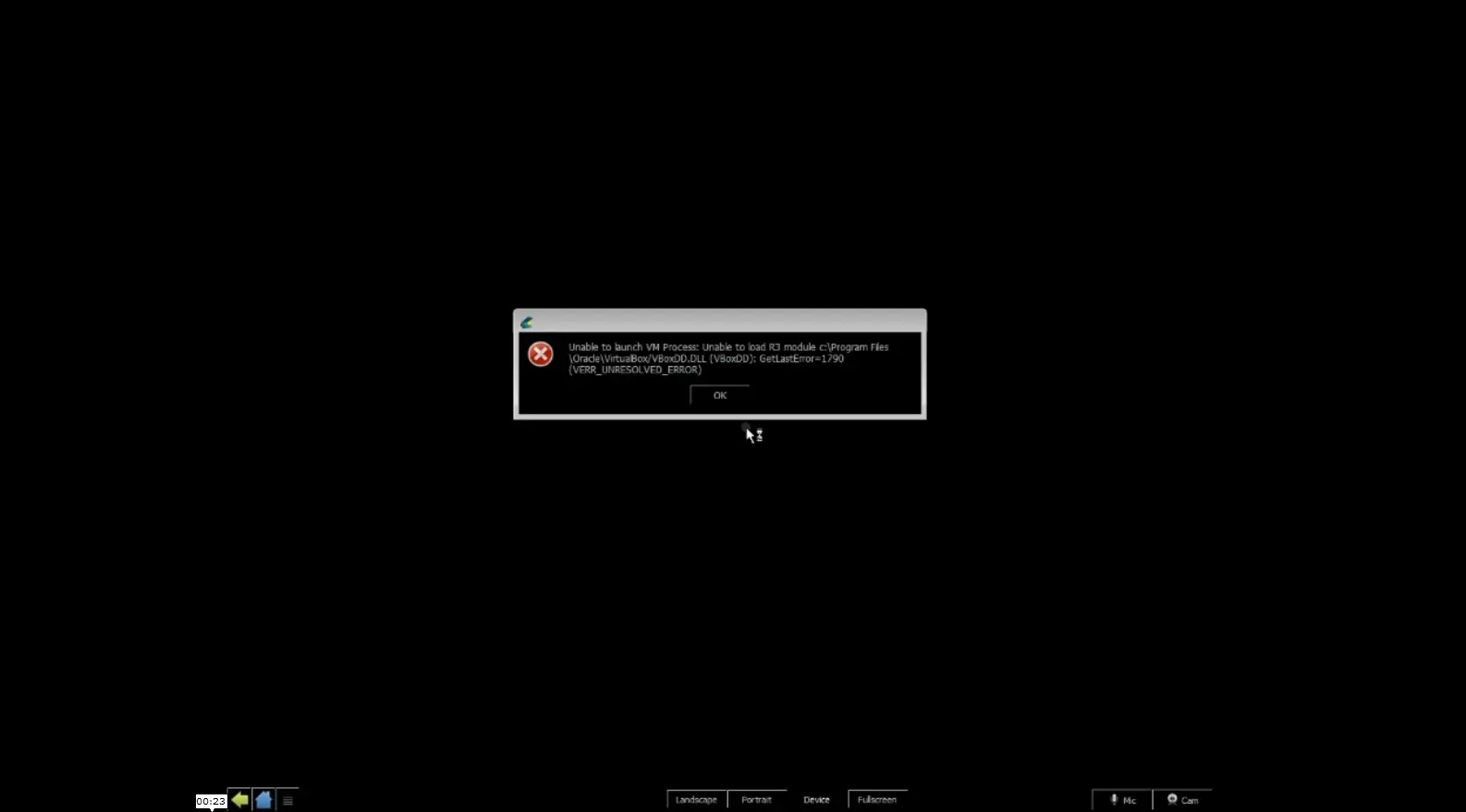 Thumbnail: Unable to load R3 module error in Andy emulator
